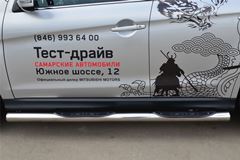 Пороги труба D76 с накладкой (вариант 3) для Mitsubishi ASX 2012-