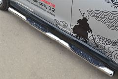 Пороги труба D76 с накладкой (вариант 3) для Mitsubishi ASX 2012-