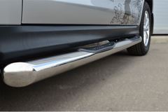 Пороги труба D76 с накладкой (вариант 1) для Mitsubishi ASX 2012-