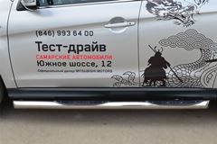 Пороги труба D76 с накладкой (вариант 1) для Mitsubishi ASX 2012-