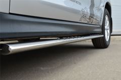 Пороги труба D75х42 овал с проступью для Mitsubishi ASX 2012-