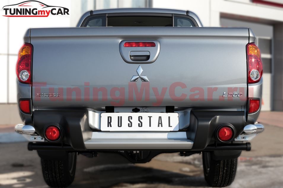 Защита заднего бампера уголки D63 (секции) для Mitsubishi L200 2013-2016 KB4T