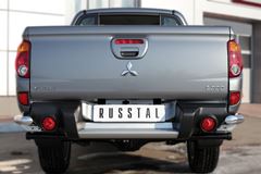 Защита заднего бампера уголки D63 (секции) для Mitsubishi L200 2013-2016 KB4T