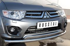 Защита переднего бампера D63 (секции) D75х42 (дуга) для Mitsubishi L200 2014