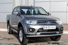 Пороги труба D76 (вариант 3) для Mitsubishi L200 2014