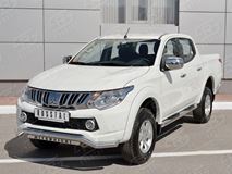 Защита переднего бампера D63 волна с надписью для Mitsubishi L200 2015-