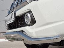 Защита переднего бампера D63 волна с надписью для Mitsubishi L200 2015-