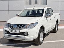 Защита переднего бампера D63 секция-75х42 дуга для Mitsubishi L200 2015-