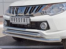Защита переднего бампера D63 секция-D42 дуга с декором для Mitsubishi L200 2015-