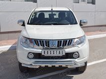 Защита переднего бампера D63дуга-D63 уголки+клыки для Mitsubishi L200 2015-