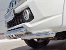 Защита переднего бампера D63дуга-D63 уголки+клыки для Mitsubishi L200 2015-