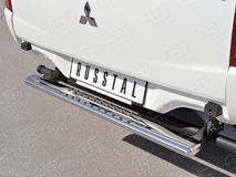 Защита заднего бампера 120х60 с проступью для Mitsubishi L200 2015-