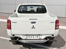 Защита заднего бампера D63 с листом (Лист алюм, проф. нерж)(вариант 1) для Mitsubishi L200 2015-