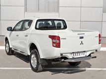 Защита заднего бампера D63 с листом (Лист нерж, проф. нерж)(вариант 3) для Mitsubishi L200 2015-