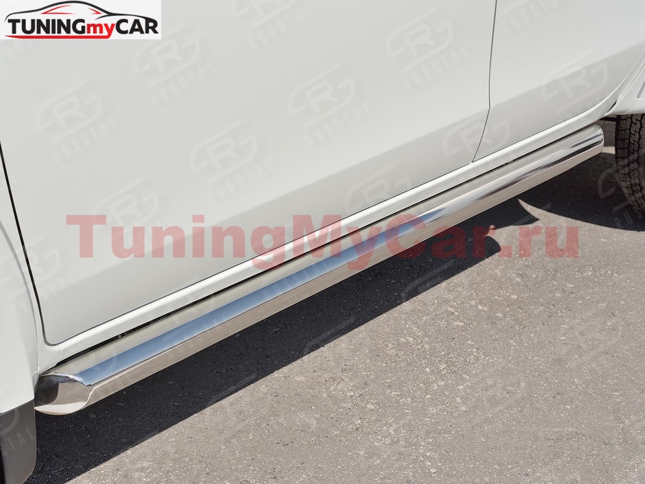 Пороги труба D76 (вариант 1) для Mitsubishi L200 2015-