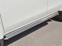 Пороги труба D76 (вариант 1) для Mitsubishi L200 2015-