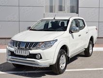Пороги труба D76 (вариант 1) для Mitsubishi L200 2015-