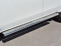 Пороги труба 120х60 овал с проступью для Mitsubishi L200 2015-