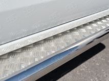 Пороги труба D63 с листом (Лист алюм, проф.сталь)(вариант 2) для Mitsubishi L200 2015-