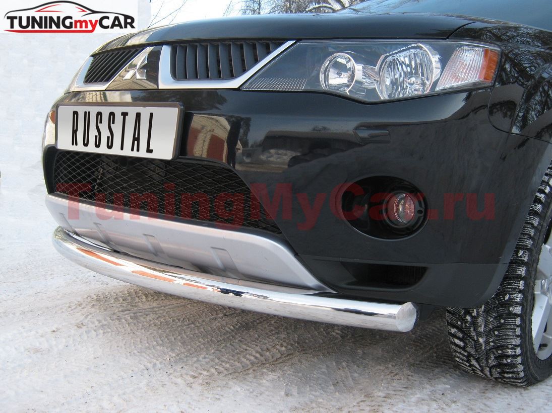 Защита переднего бампера D76 для Mitsubishi Outlander 2006-2009