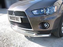 Защита переднего бампера D76/42 для Mitsubishi Outlander 2010-2011