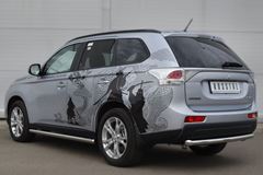 Защита заднего бампера D63 (дуга) для Mitsubishi Outlander 2012-2014