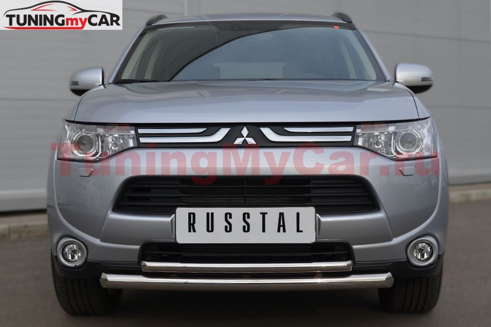 Защита переднего бампера D63/42(дуга) для Mitsubishi Outlander 2012-2014