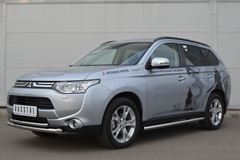 Защита переднего бампера D63/42(дуга) для Mitsubishi Outlander 2012-2014