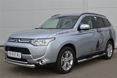 Защита переднего бампера D76/42(дуга) для Mitsubishi Outlander 2012-2014