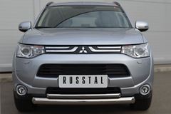 Защита переднего бампера D76/42(дуга) для Mitsubishi Outlander 2012-2014