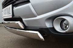 Защита переднего бампера D75х42/75х42 овалы(дуга) для Mitsubishi Outlander 2012-2014