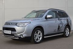 Пороги труба D63 (вариант 1) для Mitsubishi Outlander 2012-2014