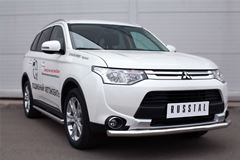 Защита переднего бампера D63 (секции) для Mitsubishi Outlander 2014