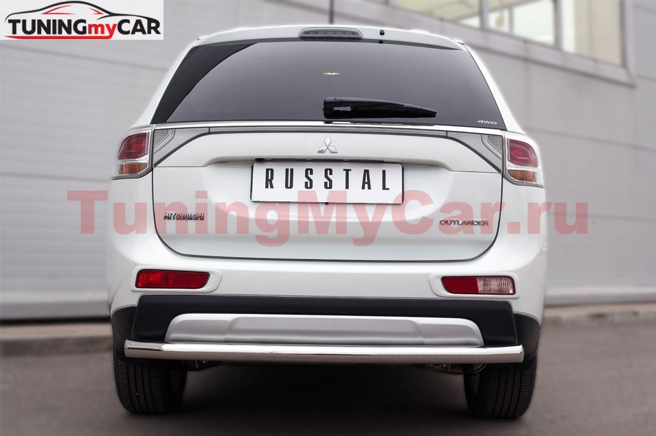 Защита заднего бампера D63 (секции) для Mitsubishi Outlander 2014