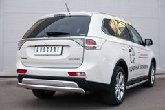 Защита заднего бампера D75х42 (дуга) для Mitsubishi Outlander 2014