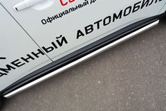 Пороги труба D63 (вариант 1) для Mitsubishi Outlander 2014