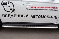 Пороги труба D42 с листом для Mitsubishi Outlander 2014