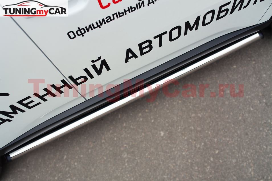 Пороги труба D63 (вариант 2) для Mitsubishi Outlander 2014