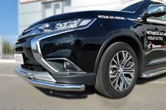 Защита переднего бампера D63 (секции) D42 (дуга) для Mitsubishi Outlander 2015-