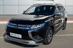 Защита переднего бампера D63 (секции) D75х42 (дуга) для Mitsubishi Outlander 2015-