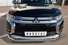 Защита переднего бампера D63 (секции) для Mitsubishi Outlander 2015-