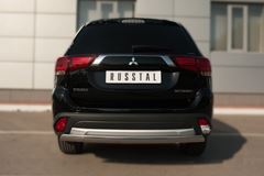 Защита заднего бампера D75х42 (дуга) для Mitsubishi Outlander 2015-