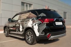Защита заднего бампера D75х42 (дуга) для Mitsubishi Outlander 2015-
