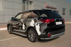 Защита заднего бампера D63 (секции) для Mitsubishi Outlander 2015-