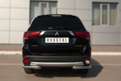 Защита заднего бампера уголки D63 (секции) для Mitsubishi Outlander 2015-