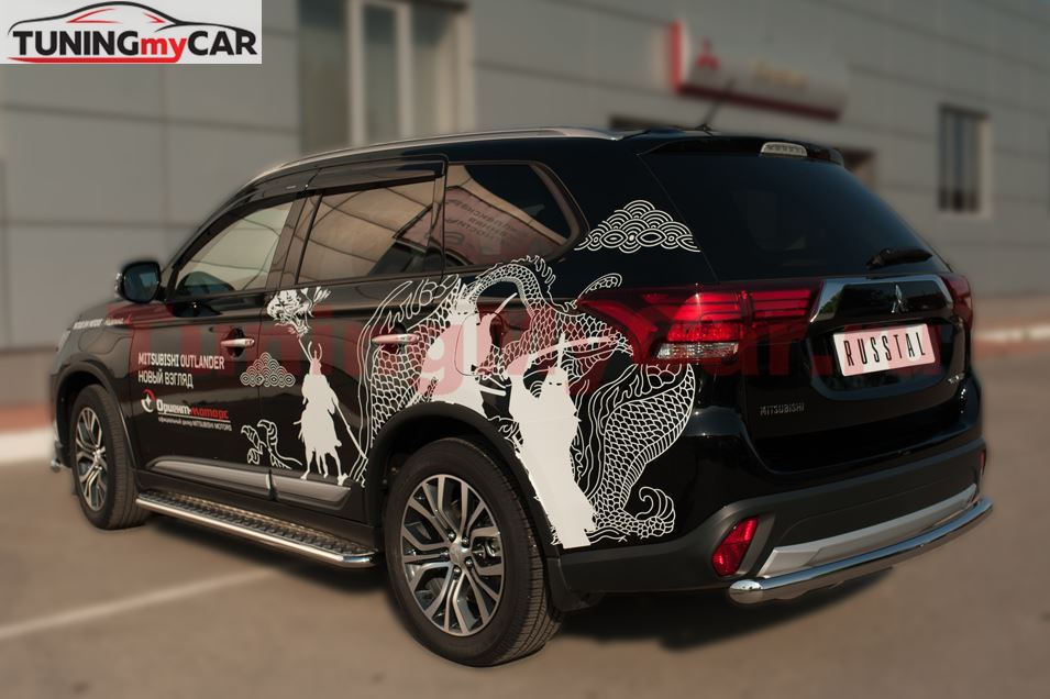 Защита заднего бампера D63 (дуга) для Mitsubishi Outlander 2015-