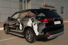 Защита заднего бампера D63 (дуга) для Mitsubishi Outlander 2015-