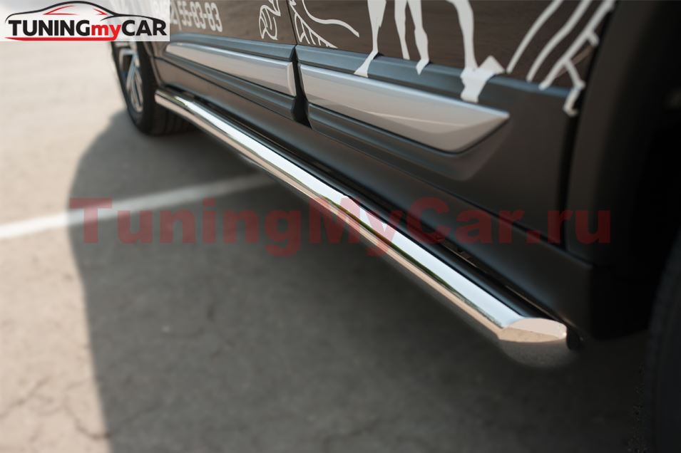 Пороги труба D63 (вариант 1) для Mitsubishi Outlander 2015-