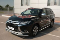Пороги труба D63 (вариант 1) для Mitsubishi Outlander 2015-