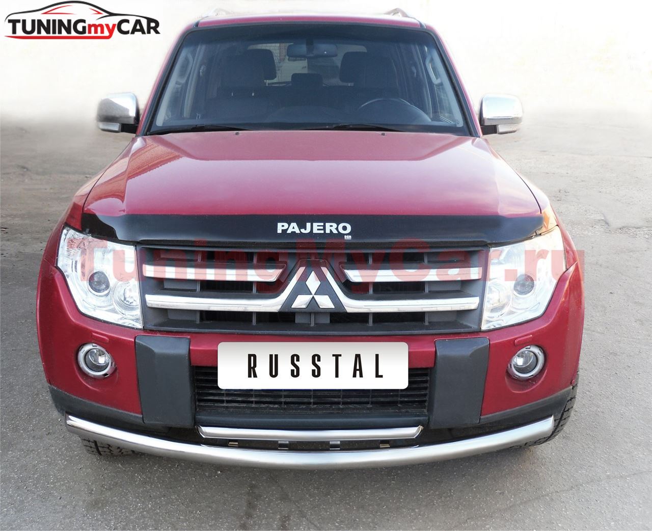 Защита переднего бампера D76/42 для Mitsubishi Pajero 4 2006-2011